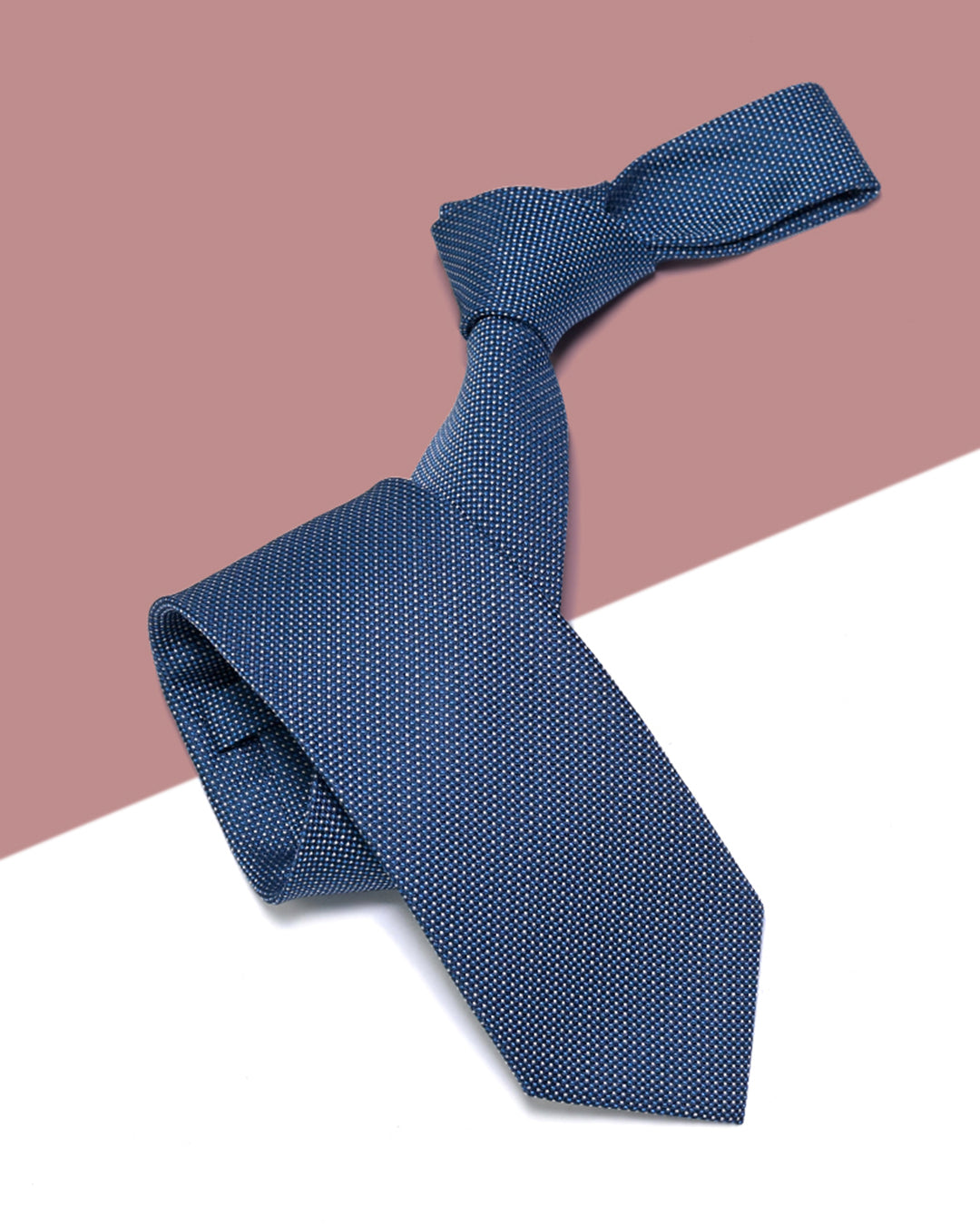 Gift for Dad/ Silk Necktie with Micro Dot Pattern / Blue / 8cm × 145cm