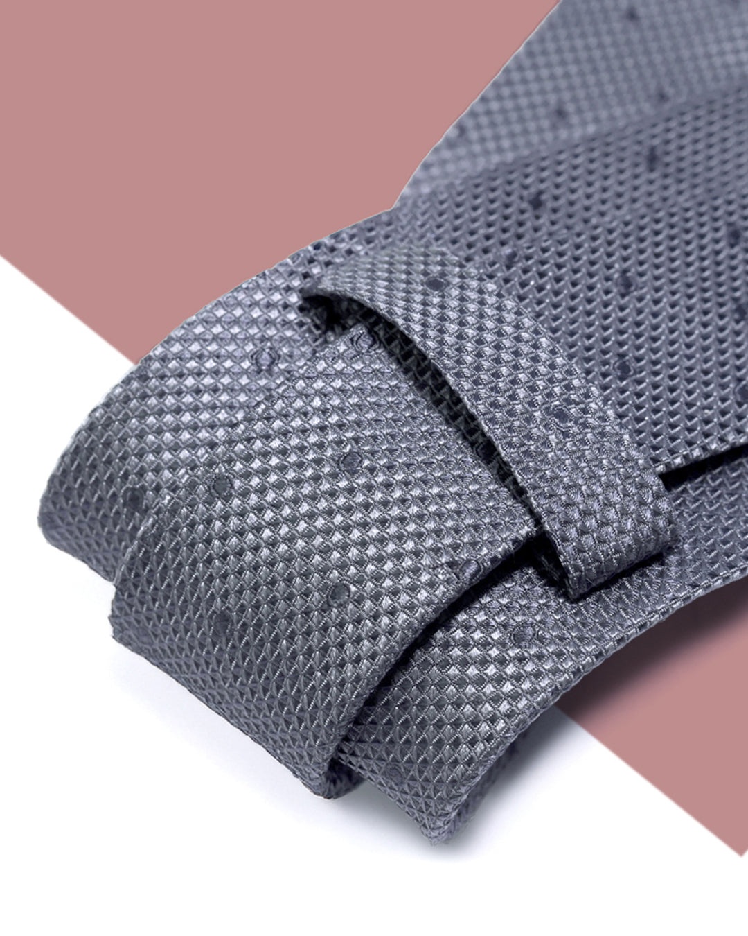 Gift for Dad/ Silk Necktie with Raised Dot Pattern / Gray / 8cm × 145cm