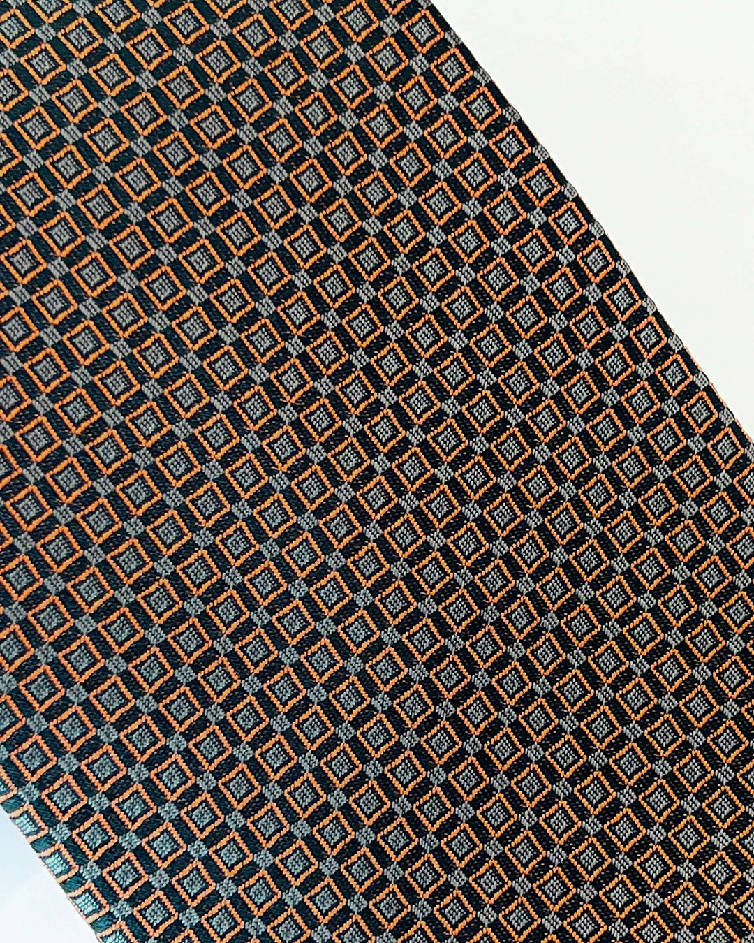 Color Square Pattern Silk Necktie / Dark Beige / Band 8cm / 3.2in