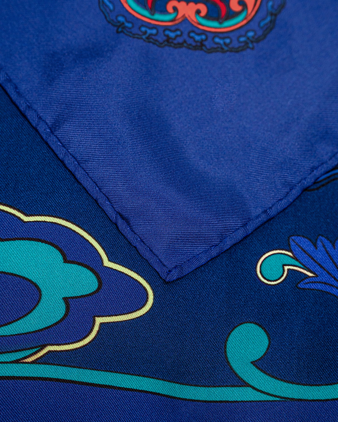 Dragon Dreams Silk Scarf / Navy Blue / 65x65cm / 26x26in