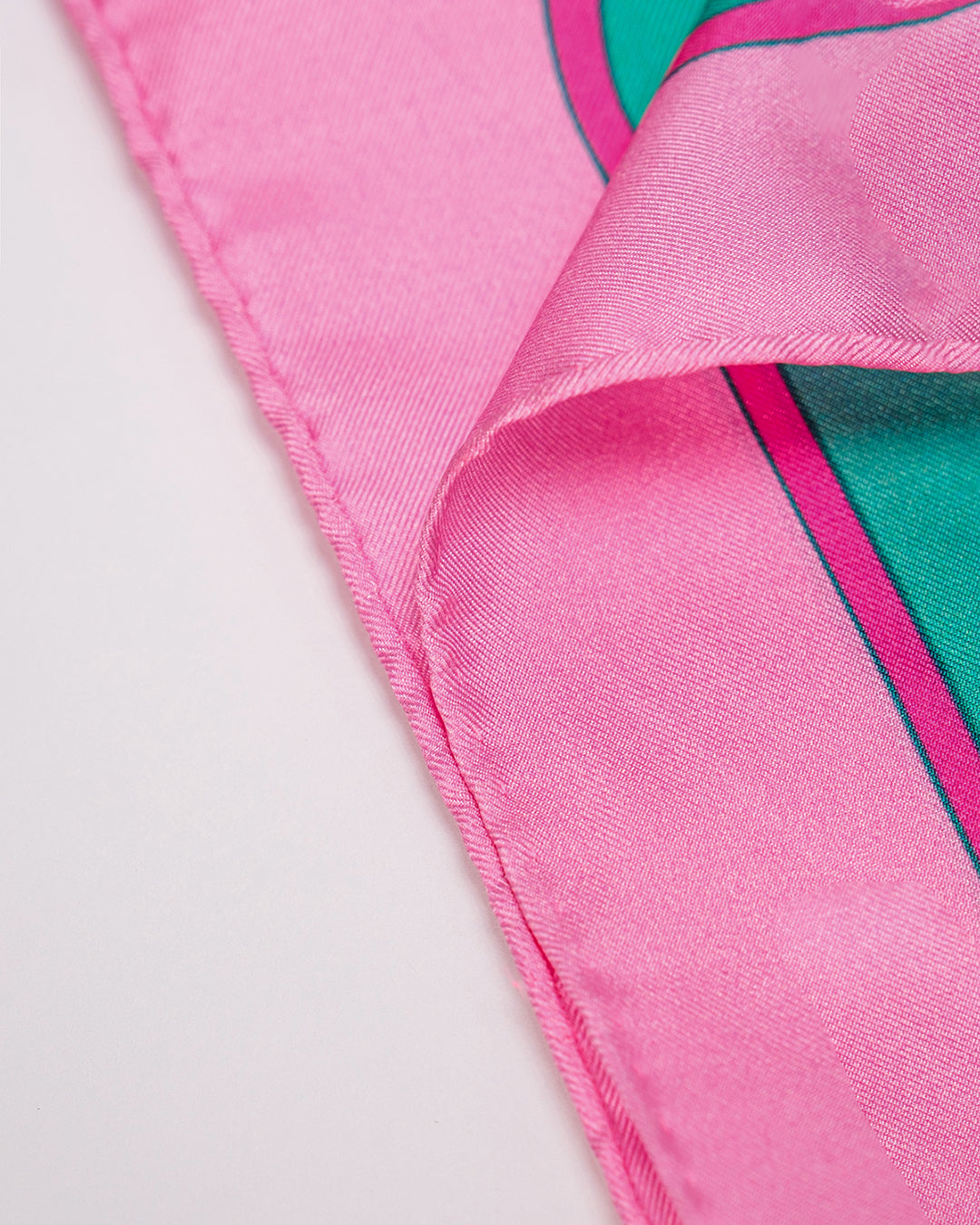 Dragon Dreams Silk Scarf / Pink & Turquoise / 65x65cm / 26x26in
