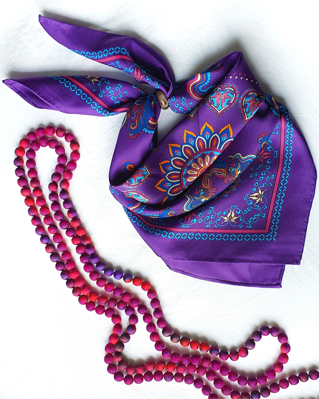 Phoenix Dance Silk Scarf / Purple