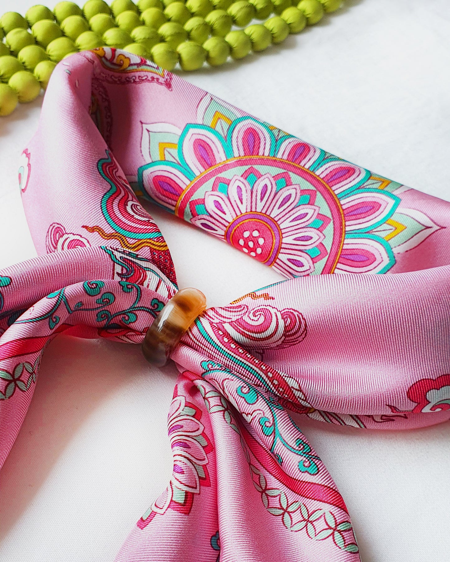 Phoenix Dance Silk Scarf / Pink / 55x55cm / 22x22in
