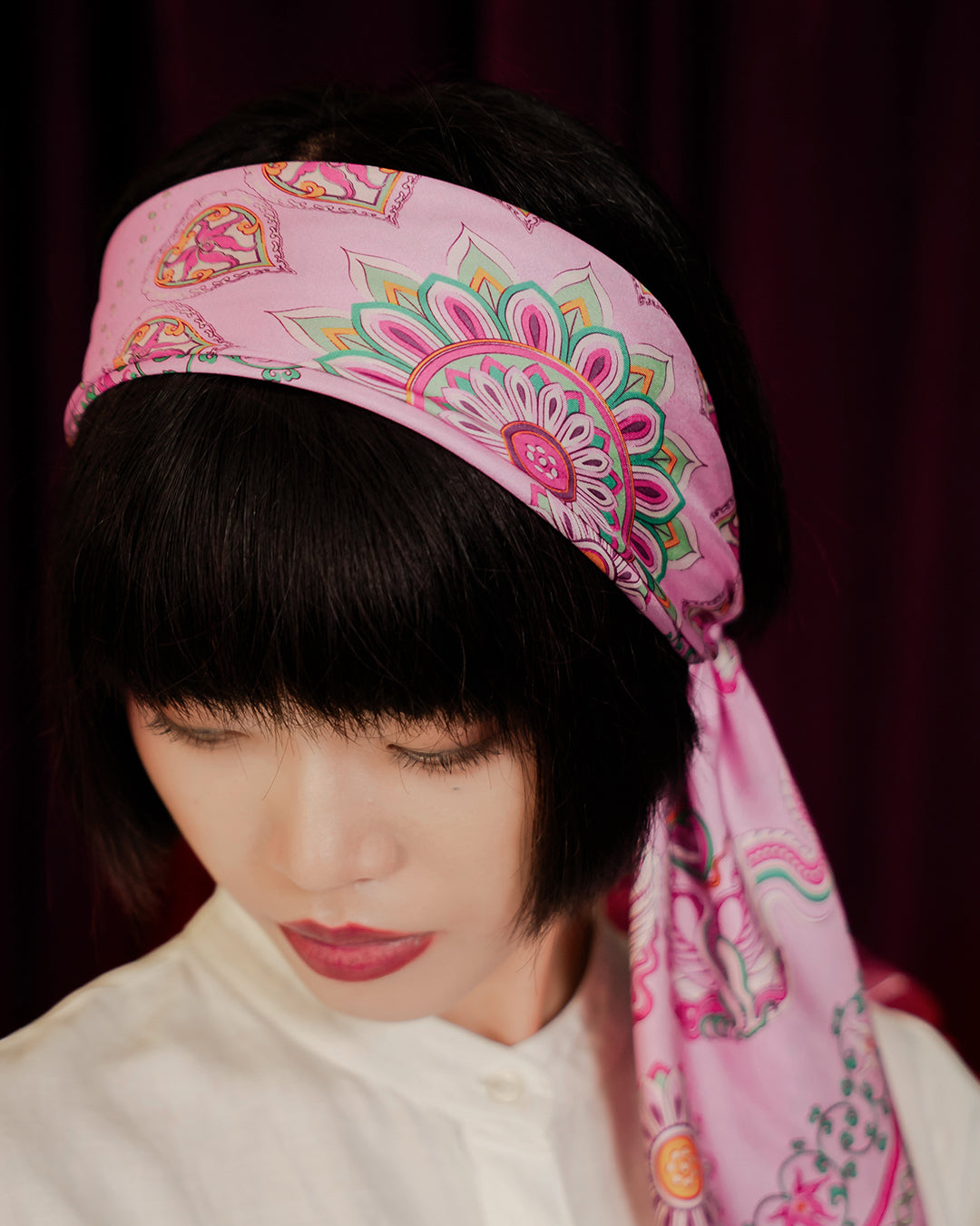 Phoenix Dance Silk Scarf / Pink