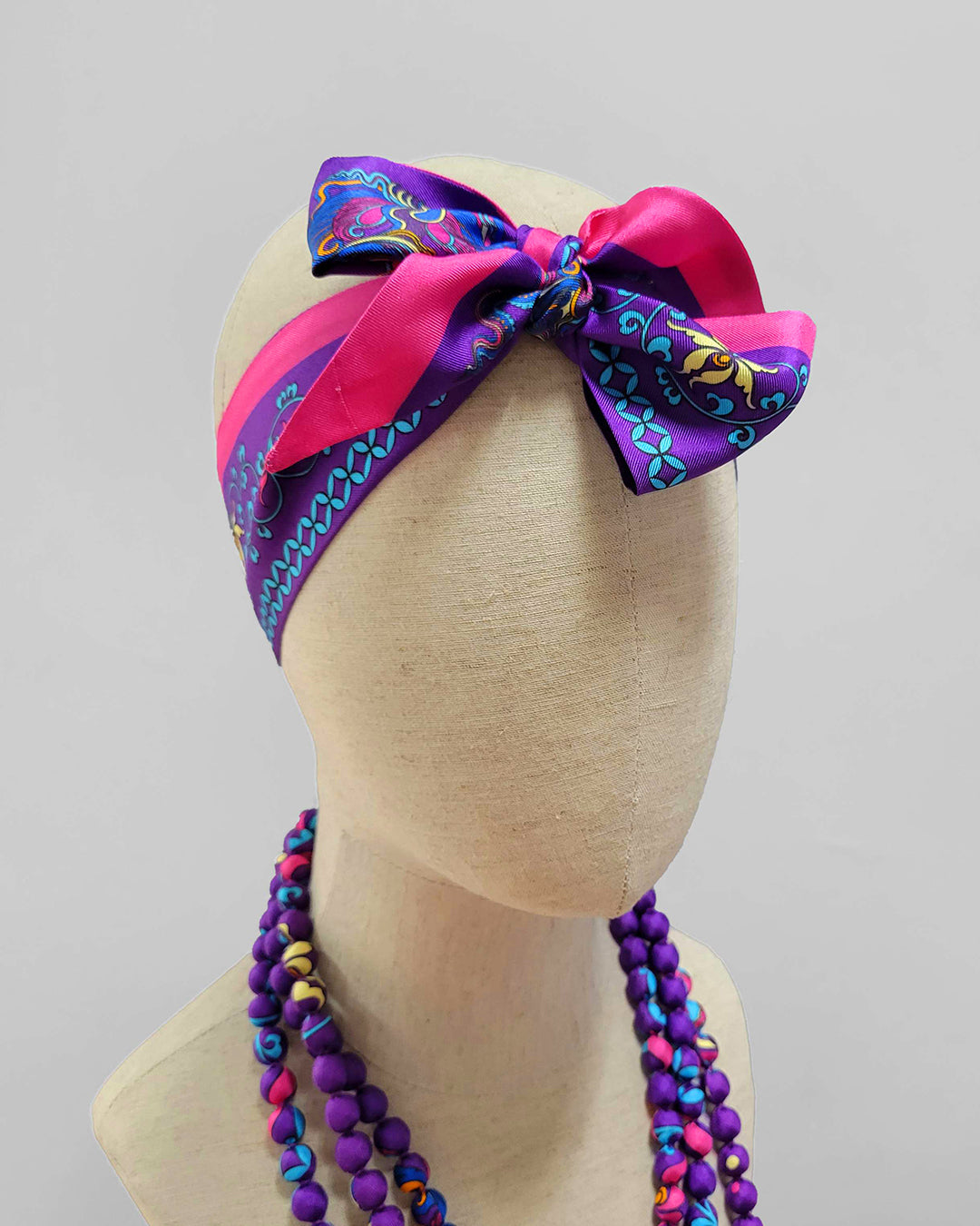 Phoenix Dance Silk Skinny Scarf / Purple / 6x106cm / 2.4x44in