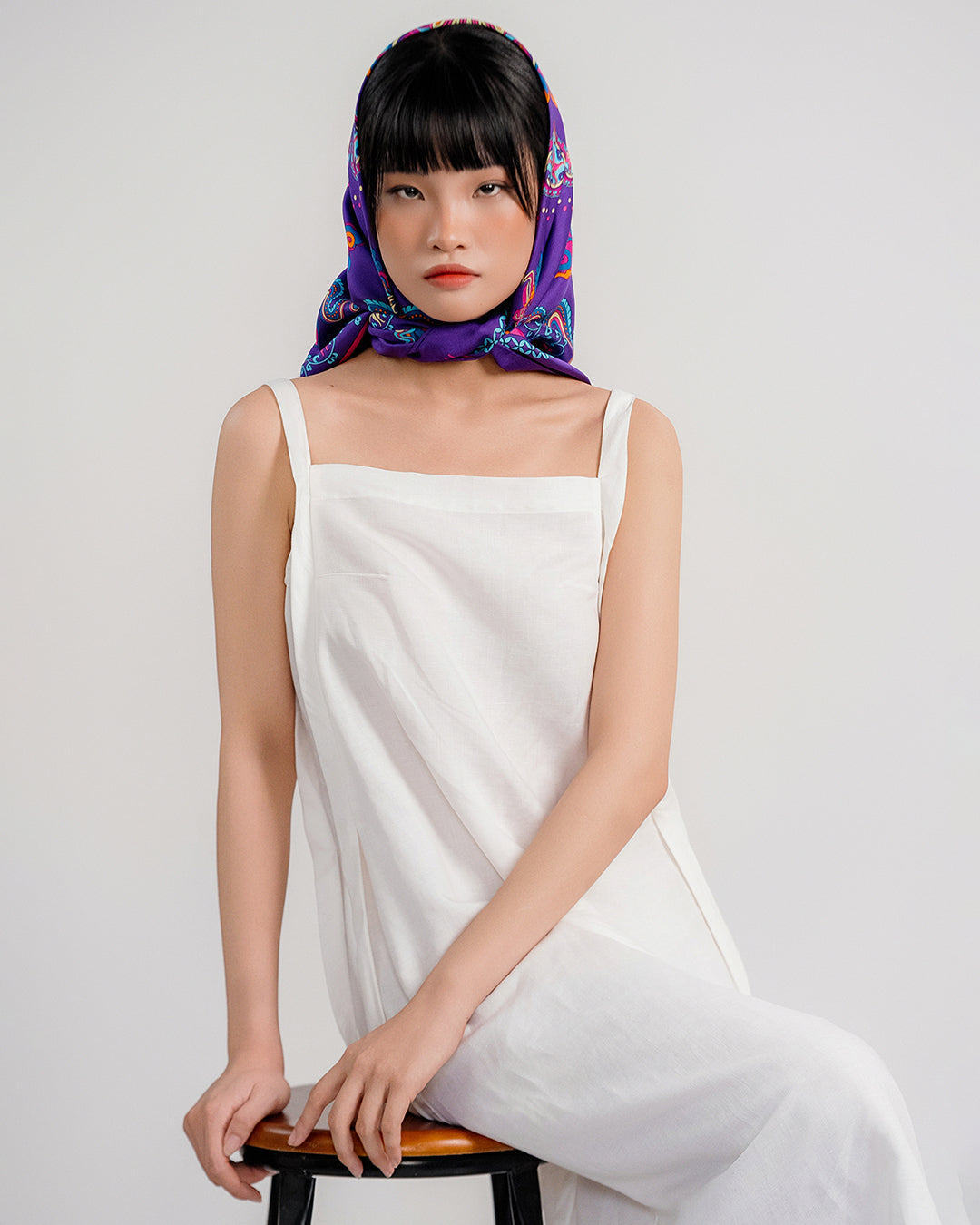 Phoenix Dance Silk Scarf / Purple / 90x90cm / 36x36in