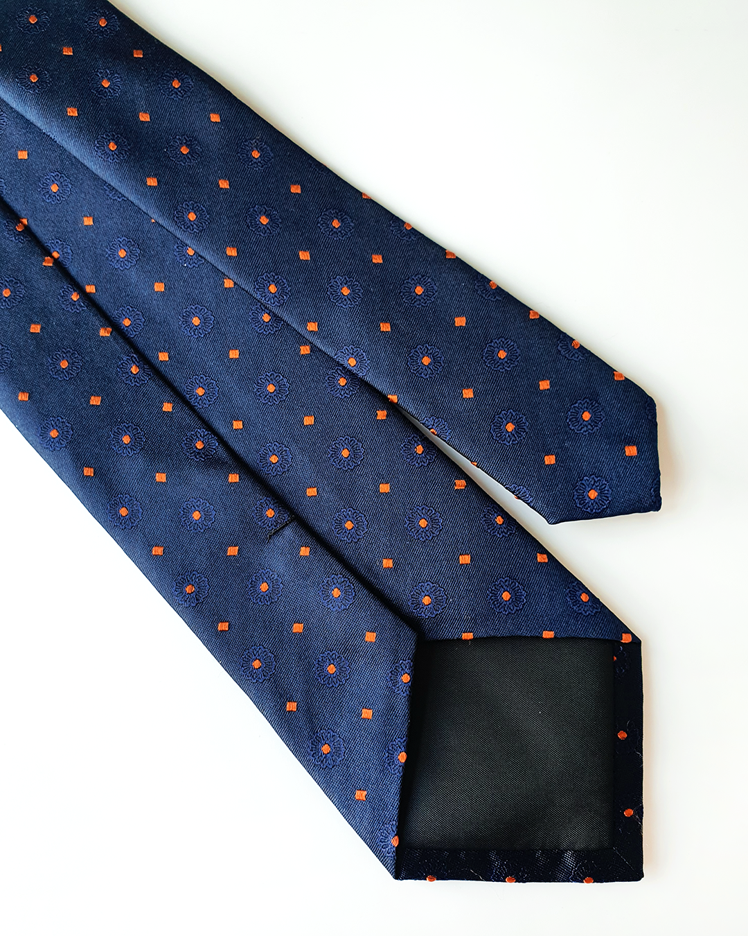 Luxury Gift for Dad/ Silk Necktie with Blue Jade Pattern and Cufflinks / 8cm × 145cm