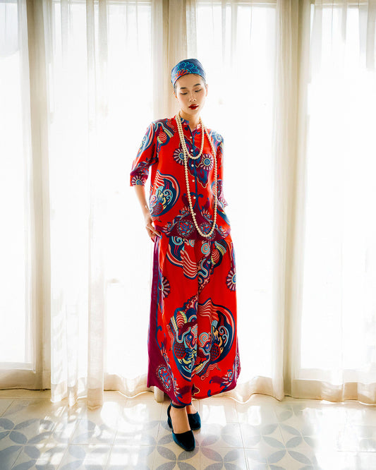 Silk Palazzo Pants 1932 / Red Dragon Dreams