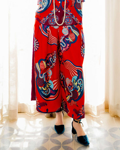 Silk Palazzo Pants 1932 / Red Dragon Dreams