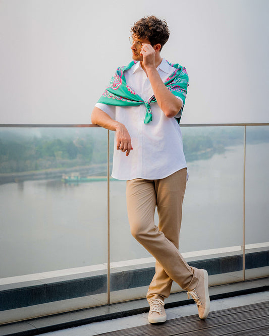 Linen Short Sleeves Shirt 1920 / White
