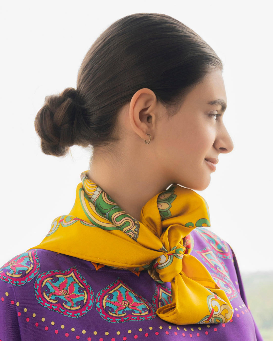 Legacy Gift Set for Mom / Dragon Of Grace Silk Scarf / Yellow / 26x26in / 65x65cm