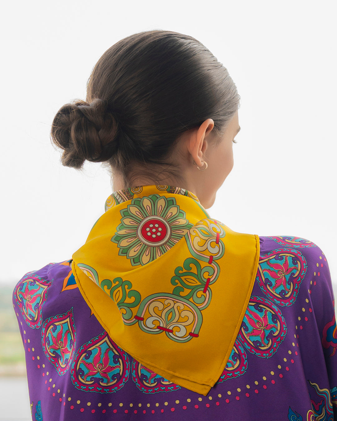 Legacy Gift Set for Mom / Dragon Of Grace Silk Scarf / Yellow / 26x26in / 65x65cm