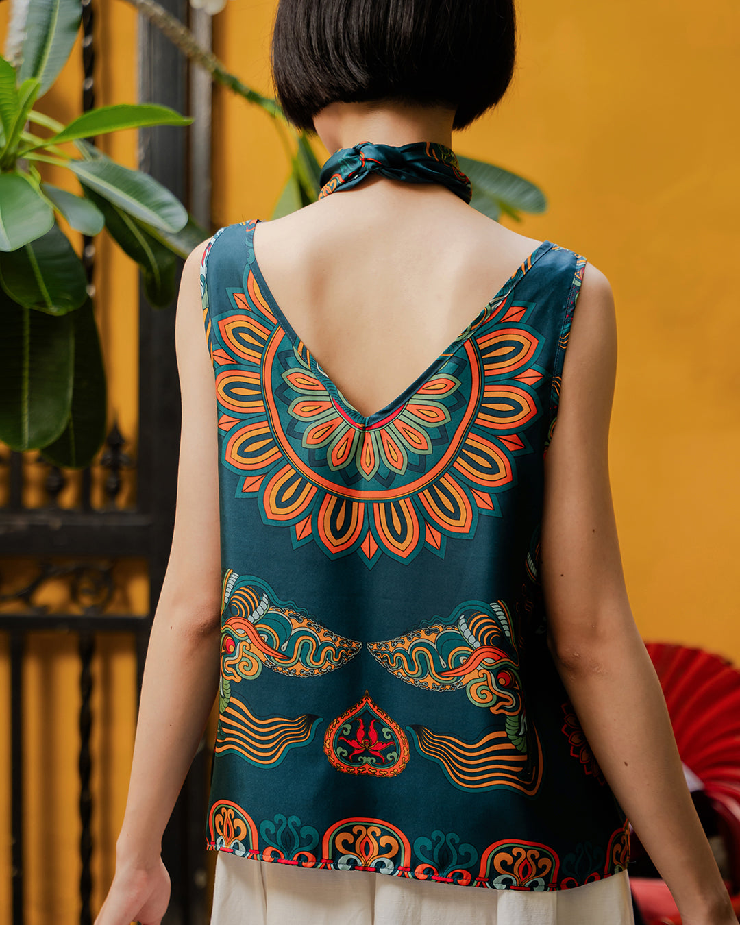 Silk Tank Top 1920s / Mallard Green Dragon Of Grace