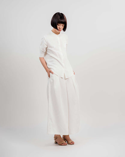Linen Palazzo Pants 1932 / White