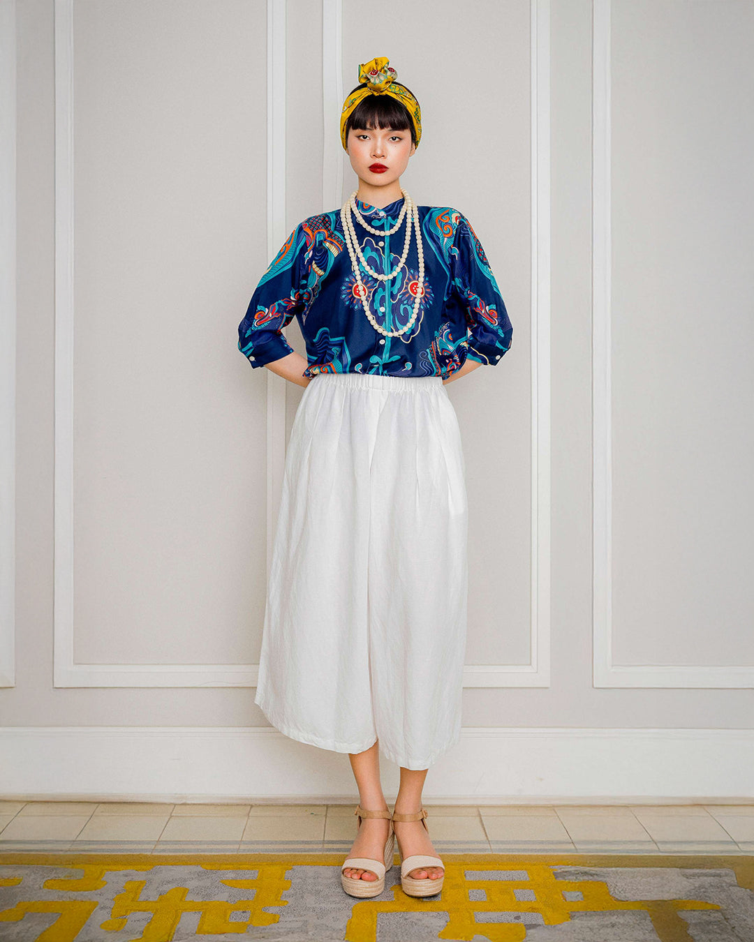 Silk Emancipation Shirt 1925 / Navy Blue Dragon Dreams
