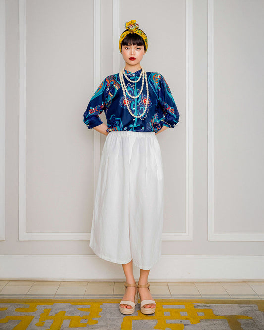 Silk Emancipation Shirt 1925 / Navy Blue Dragon Dreams
