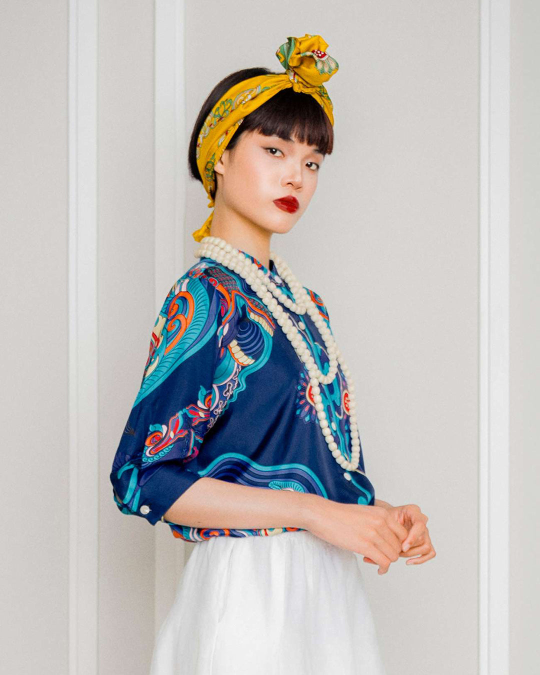 Silk Emancipation Shirt 1925 / Navy Blue Dragon Dreams