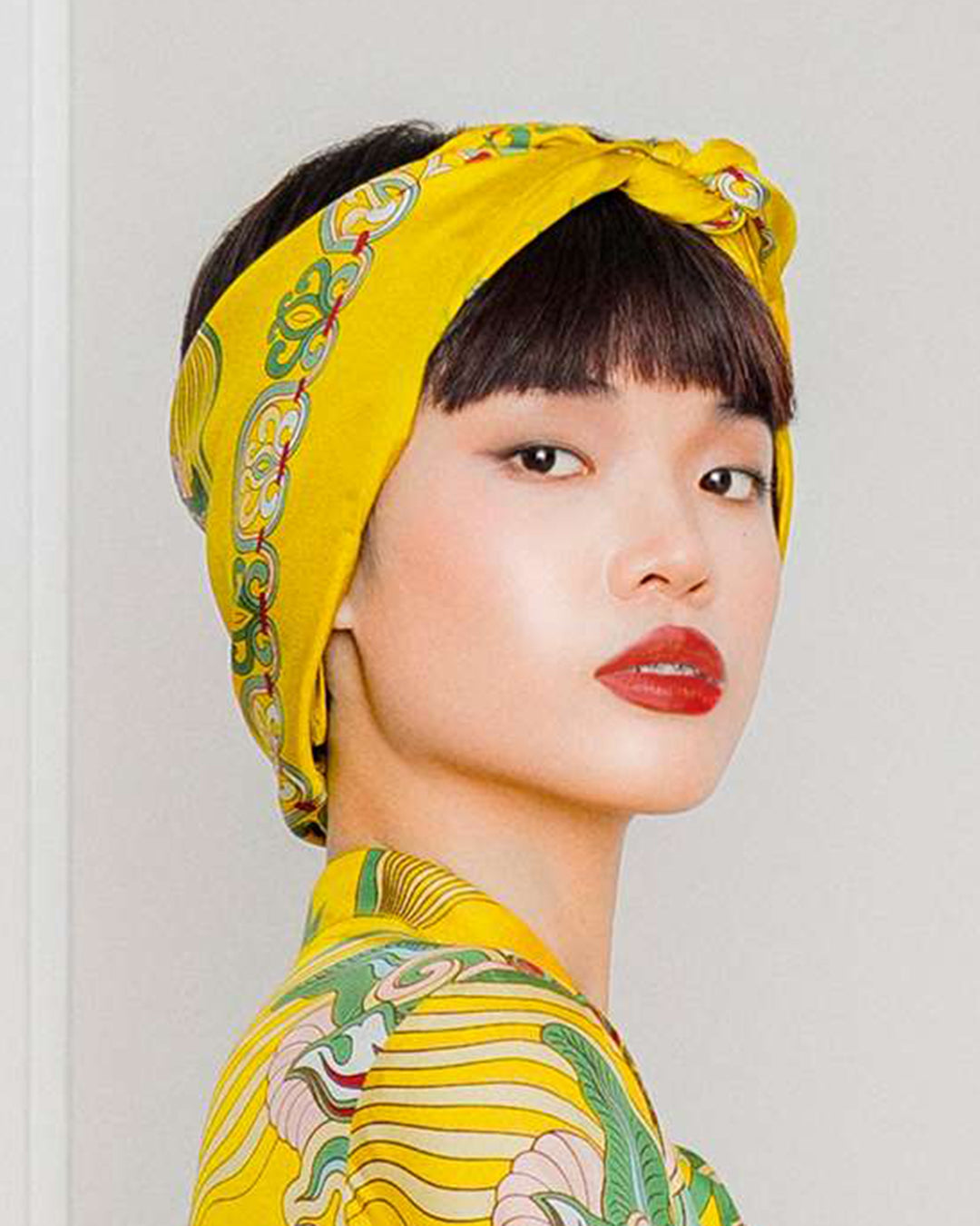 Legacy Gift Set for Mom / Dragon Of Grace Silk Scarf / Yellow / 26x26in / 65x65cm
