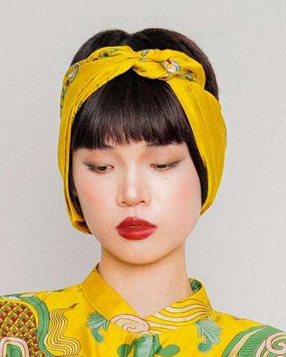 Legacy Gift Set for Mom / Dragon Of Grace Silk Scarf / Yellow / 26x26in / 65x65cm