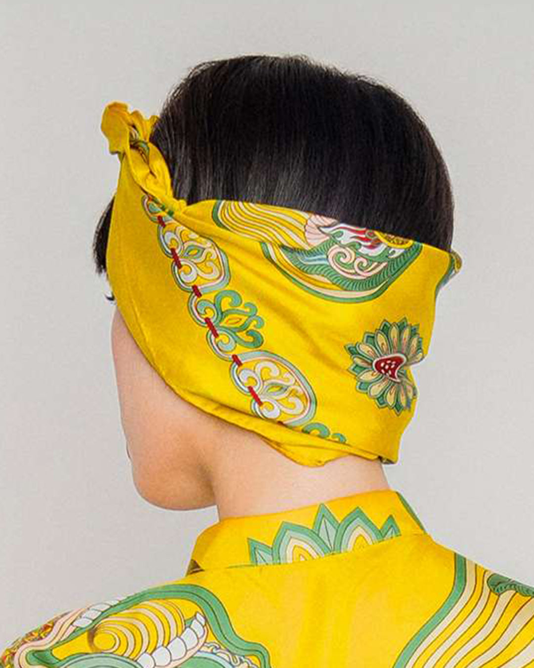 Legacy Gift Set for Mom / Dragon Of Grace Silk Scarf / Yellow / 26x26in / 65x65cm