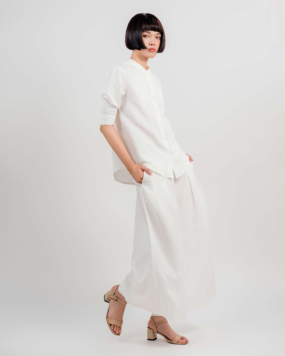 Linen Palazzo Pants 1932 / White