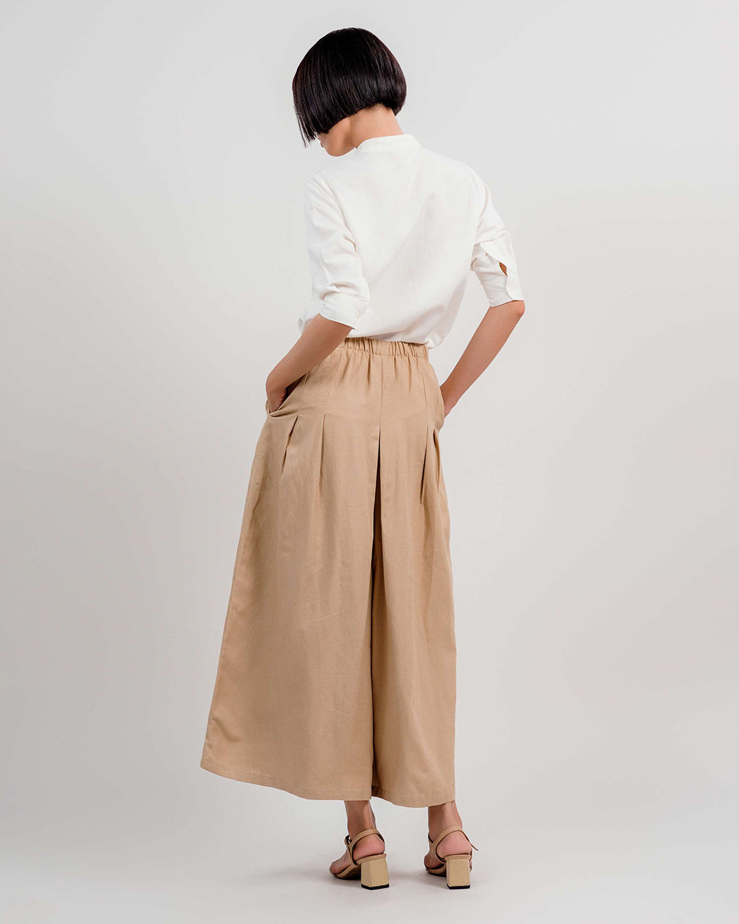 Linen Palazzo Pants 1932 / Beige