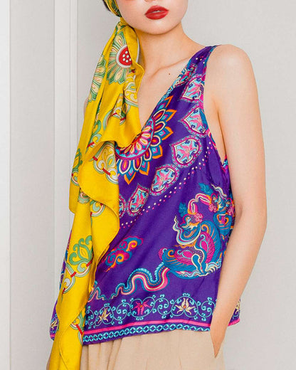 Silk Tank Top 1920s / Purple Phoenix Dance
