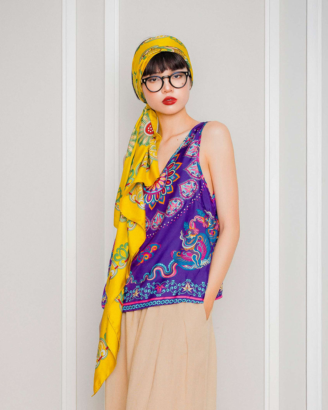 Silk Tank Top 1920s / Purple Phoenix Dance