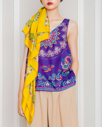 Silk Tank Top 1920s / Purple Phoenix Dance