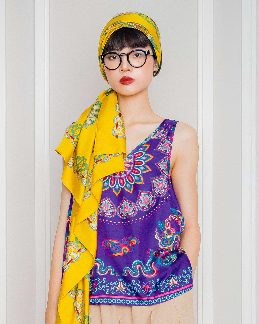Silk Tank Top 1920s / Purple Phoenix Dance