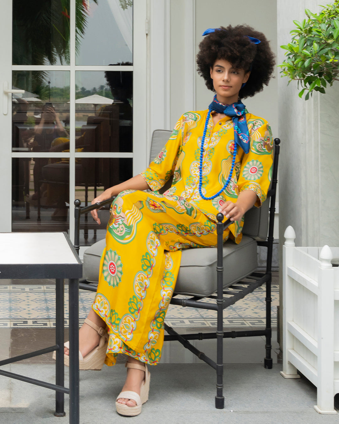 Silk Emancipation Shirt 1925 / Yellow Dragon Of Grace