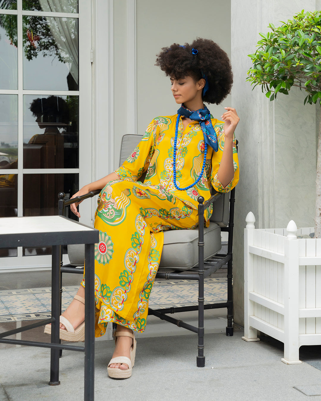 Silk Emancipation Shirt 1925 / Yellow Dragon Of Grace