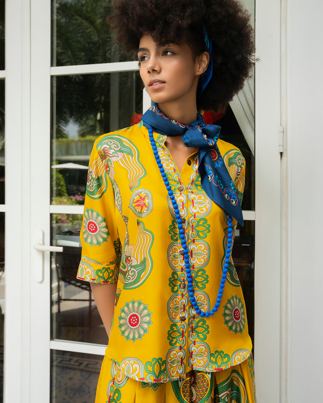 Silk Emancipation Shirt 1925 / Yellow Dragon Of Grace
