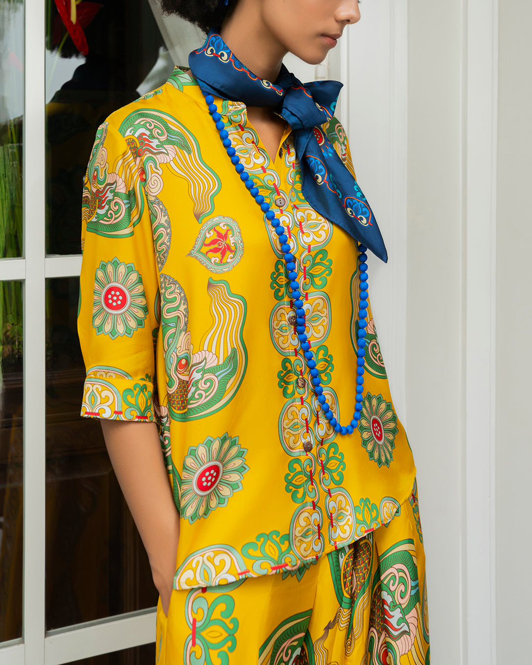 Silk Emancipation Shirt 1925 / Yellow Dragon Of Grace