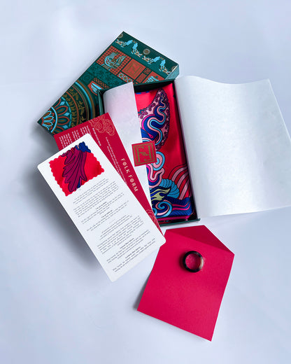 Legacy Gift Set for Mom / Dragon Dreams Silk Scarf / Red / 26x26in / 65x65cm