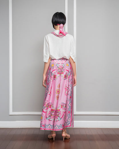 Silk Palazzo Pants 1932 / Pink Phoenix Dance