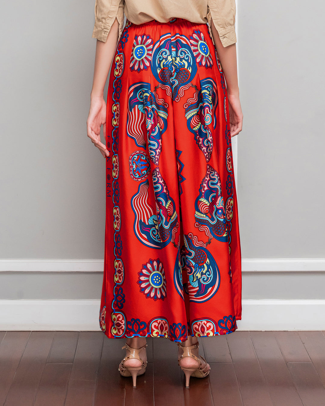 Silk Palazzo Pants 1932 / Red Dragon Of Grace