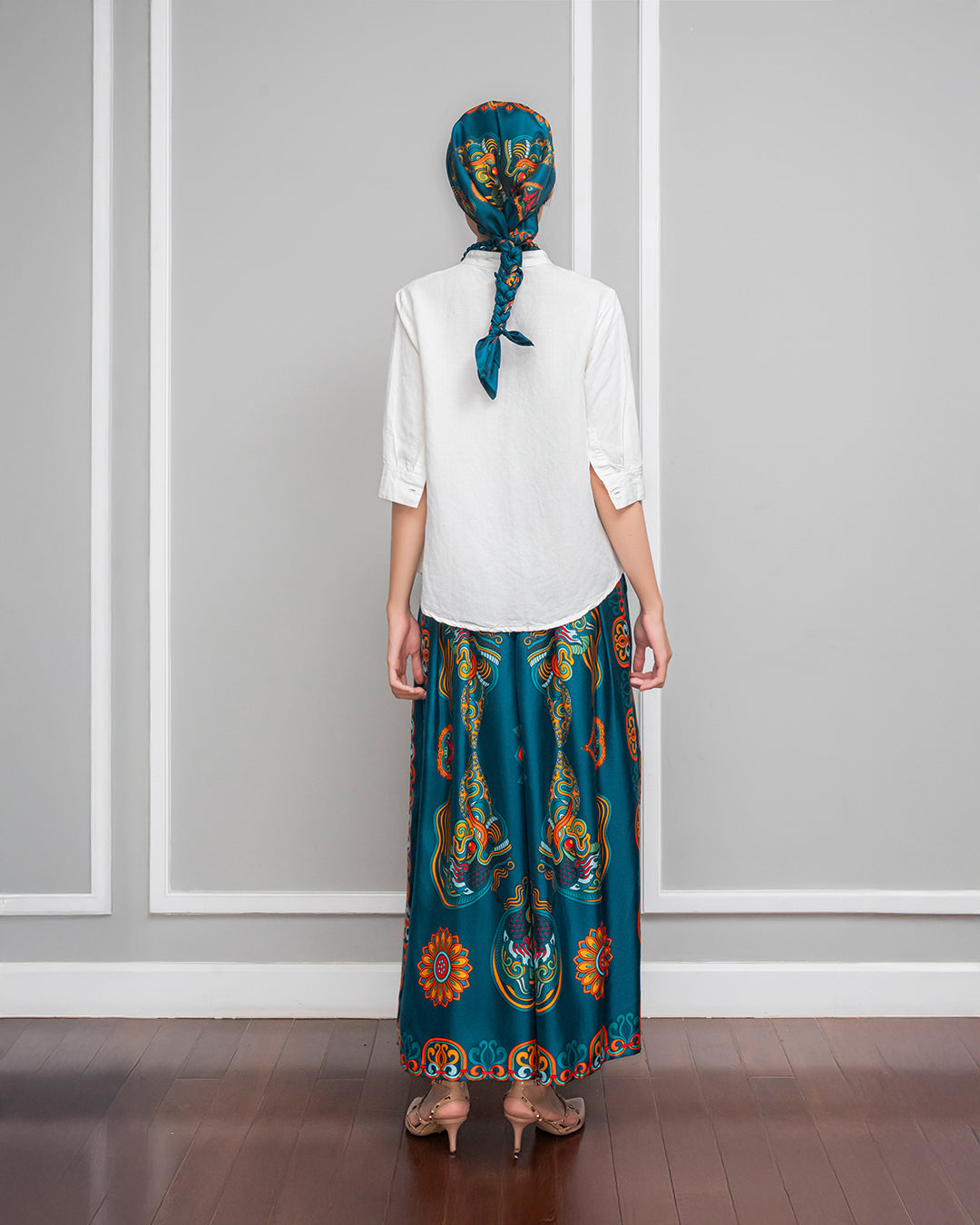 Silk Palazzo Pants 1932 / Mallard Green Dragon Of Grace