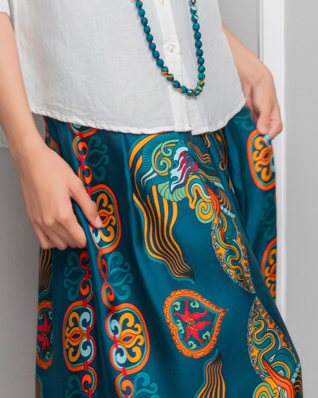 Silk Palazzo Pants 1932 / Mallard Green Dragon Of Grace