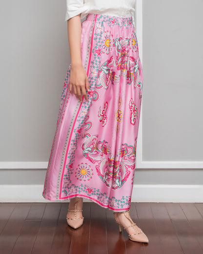 Silk Palazzo Pants 1932 / Pink Phoenix Dance