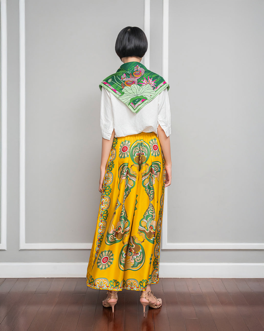 Silk Palazzo Pants 1932 / Yellow Dragon Of Grace