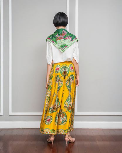 Silk Palazzo Pants 1932 / Yellow Dragon Of Grace