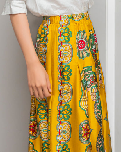 Silk Palazzo Pants 1932 / Yellow Dragon Of Grace