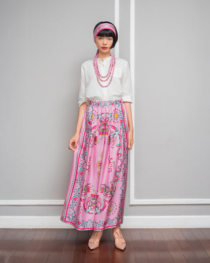 Silk Palazzo Pants 1932 / Pink Phoenix Dance