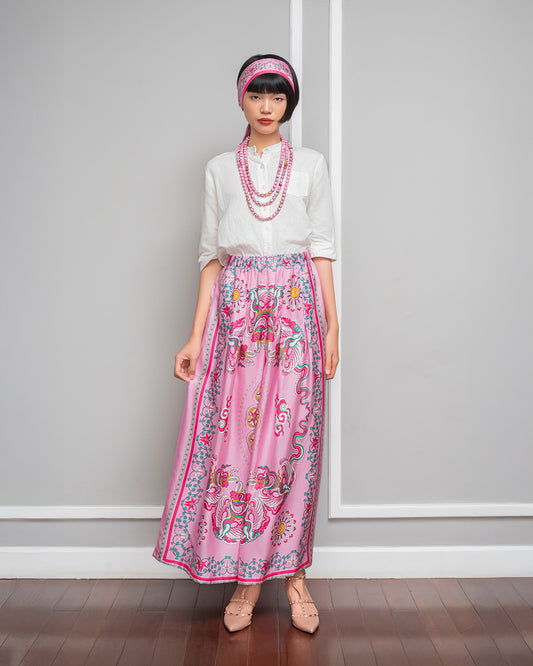 Silk Palazzo Pants 1932 / Pink Phoenix Dance