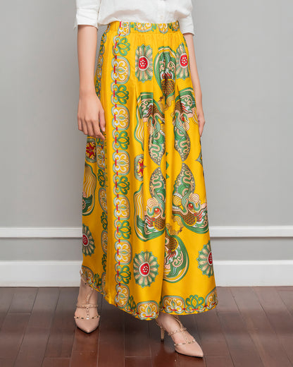 Silk Palazzo Pants 1932 / Yellow Dragon Of Grace