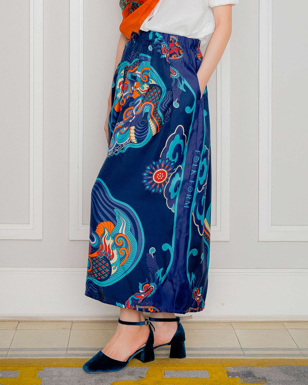 Silk Palazzo Pants 1932 / Navy Blue Dragon Dreams