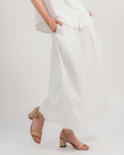 Linen Palazzo Pants 1932 / White