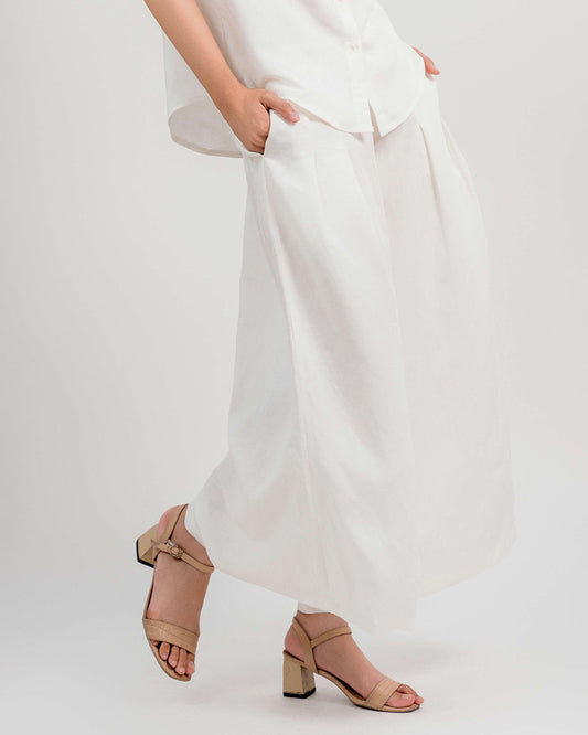 Linen Palazzo Pants 1932 / White