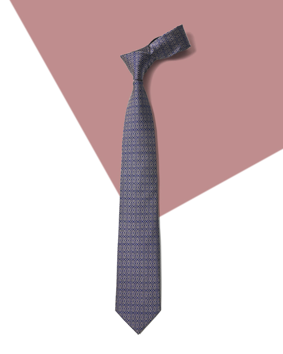 Gift for Dad/ Silk Necktie with Chain Pattern / Beige / 8cm × 145cm